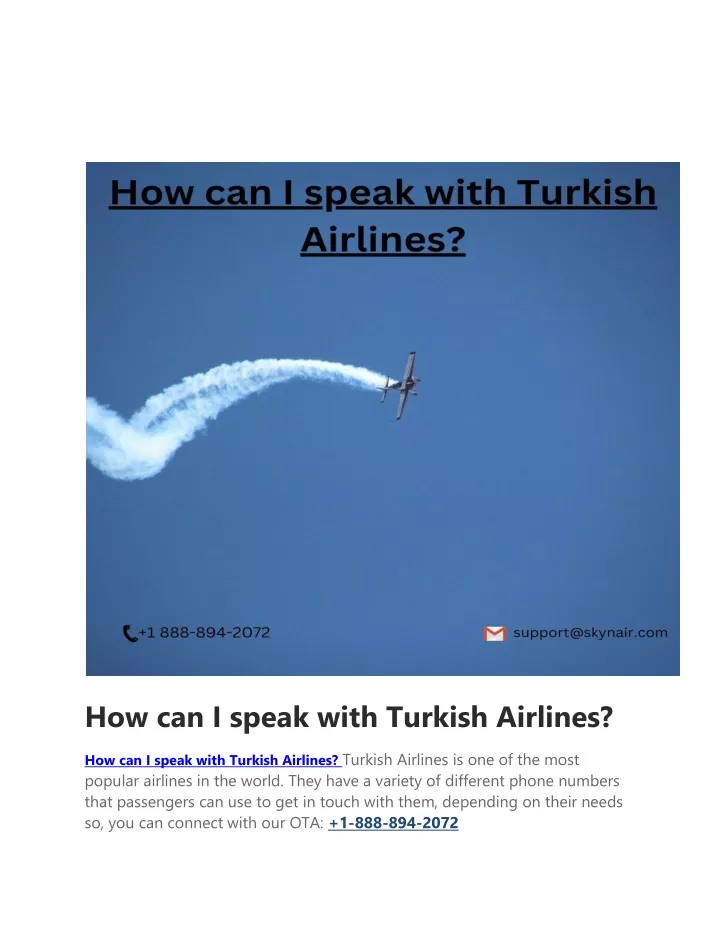 how can i speak with turkish airlines