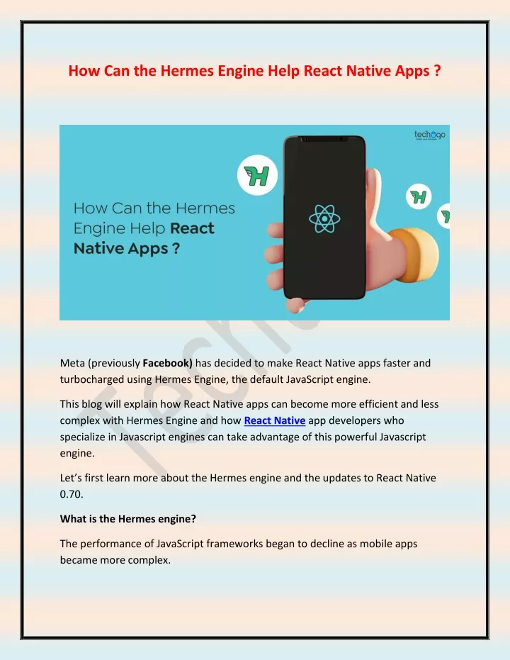 how can the hermes engine help react native apps