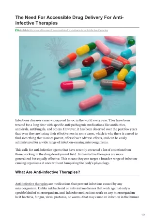the need for accessible drug delivery for anti