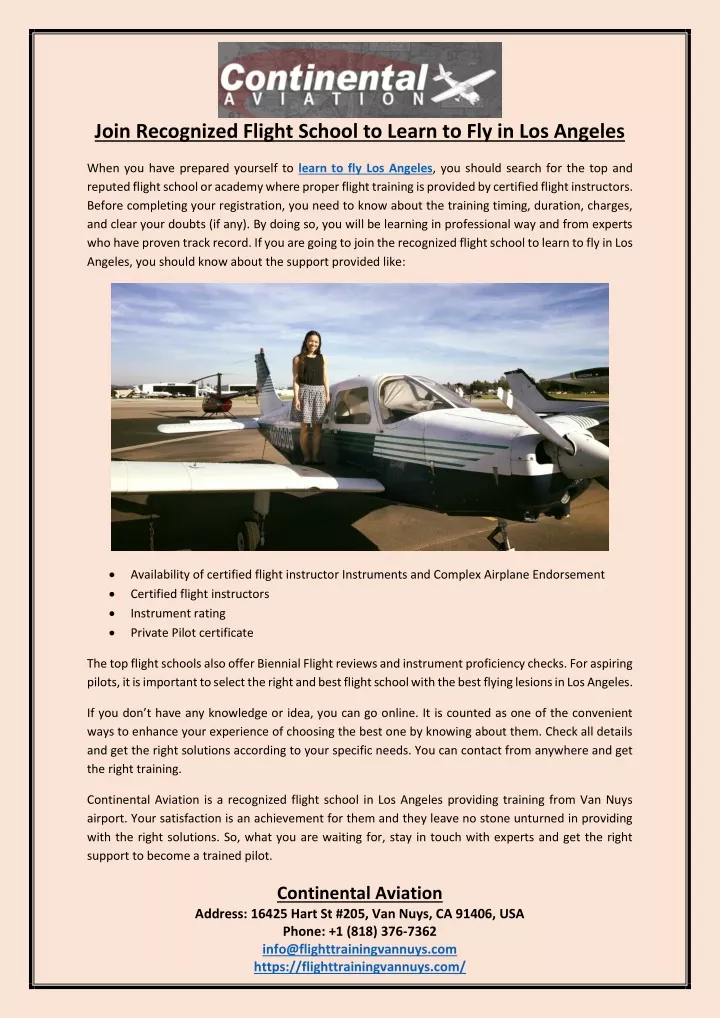 join recognized flight school to learn
