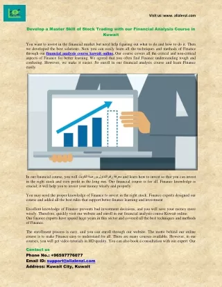 Reliable Online Financial Analysis Course in Kuwait