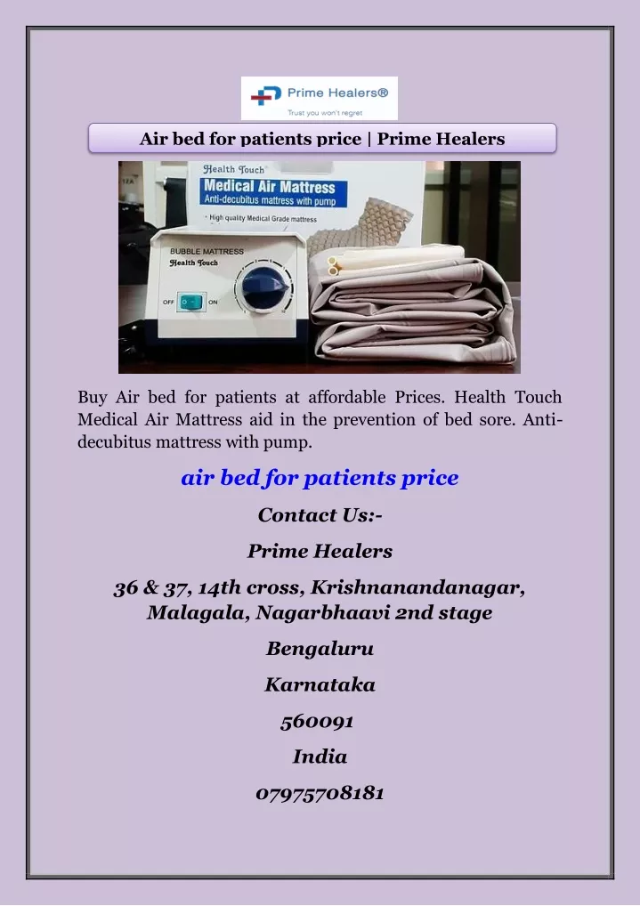 air bed for patients price prime healers