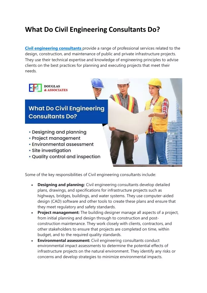 What Do Civil Engineering Consultants Do