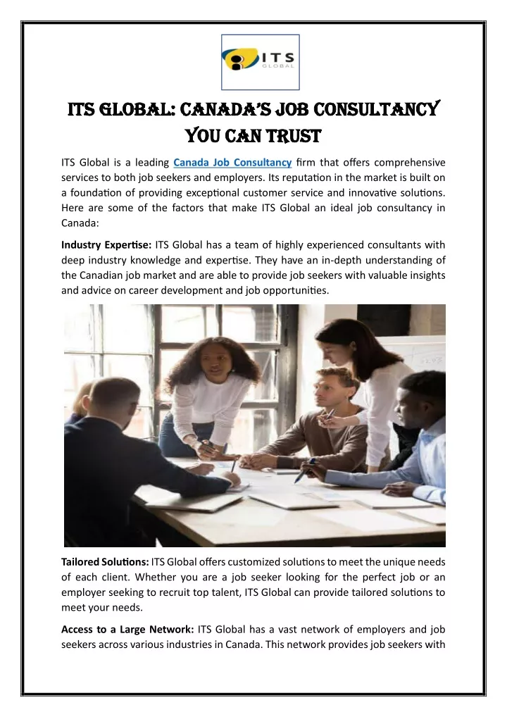 its global canada s job consultancy its global