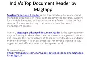 India's Top Document Reader by Magtapp