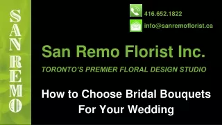 How to Choose Bridal Bouquets For Weddings in Toronto