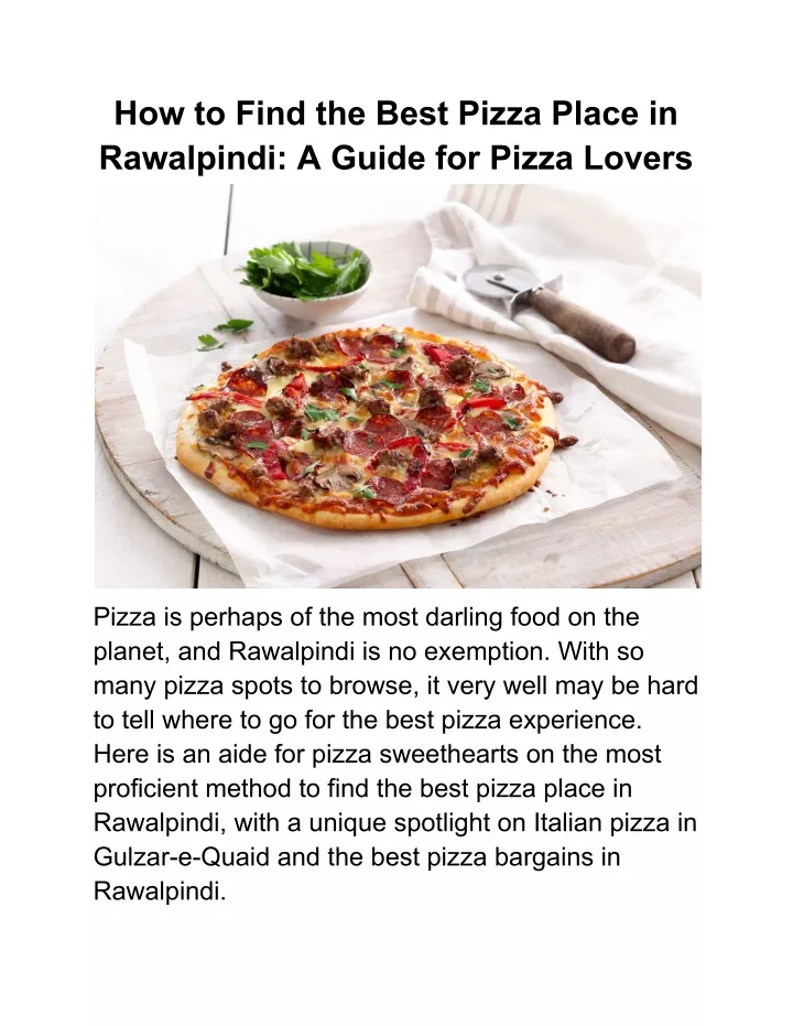 how to find the best pizza place in rawalpindi