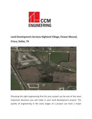 Land Development Services in  Highland Village, Flower Mound, Frisco, Dallas, TX