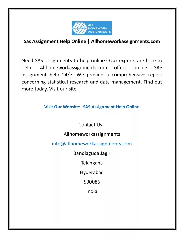 sas assignment help online allhomeworkassignments