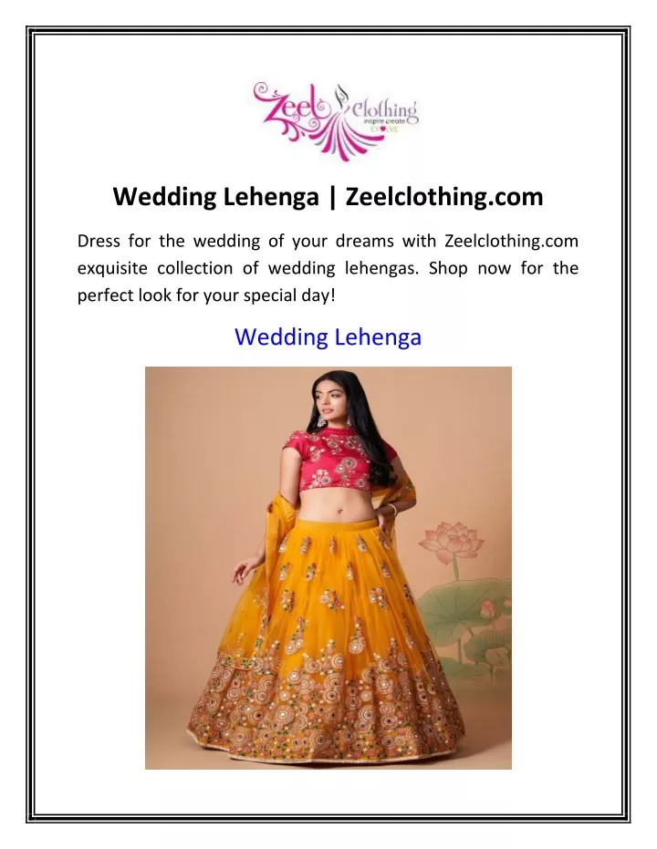 wedding lehenga zeelclothing com