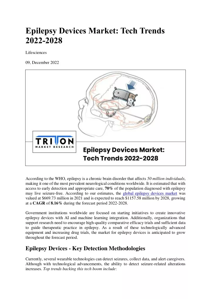 epilepsy devices market tech trends 2022 2028