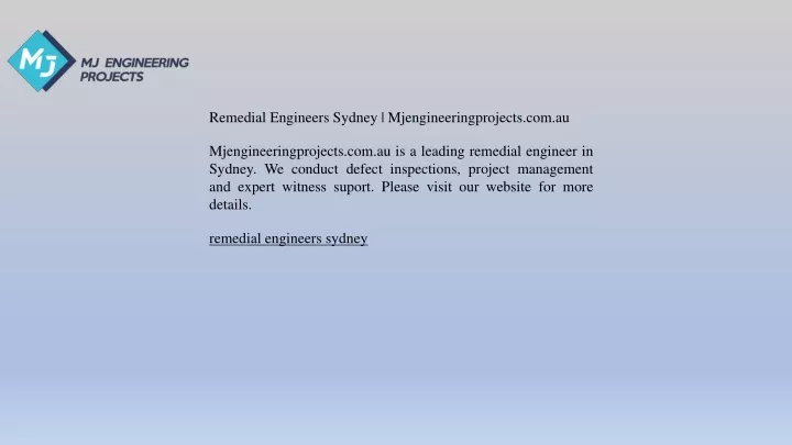 remedial engineers sydney mjengineeringprojects
