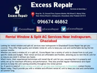 Get Rental Window AC & Split AC on Rent in Indirapuram Ghaziabad - Excess Repair