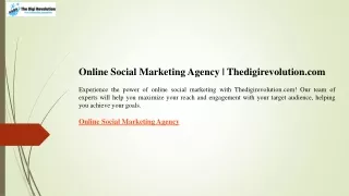 online social marketing agency thedigirevolution