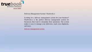 delivery management system truebook io