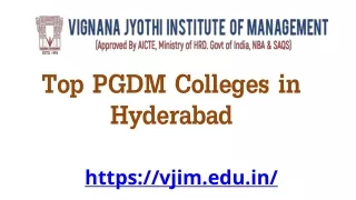Top PGDM Colleges in Hyderabad - VJIM