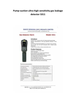 Pump-suction ultra-high sensitivity gas leakage detector S311
