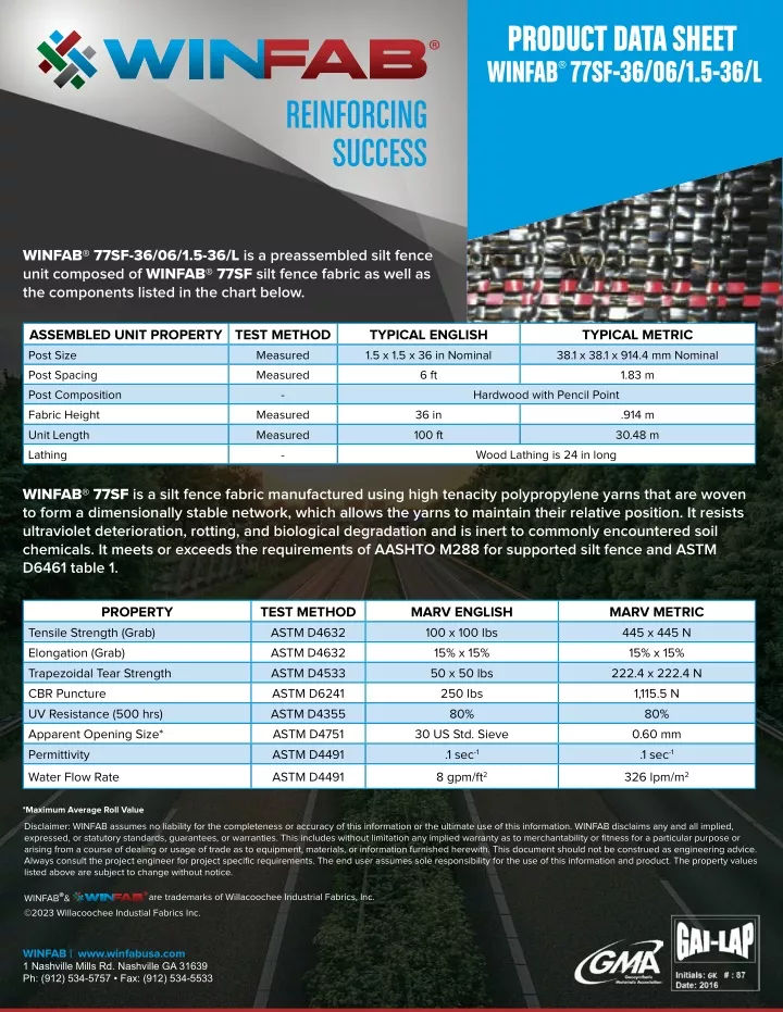 product data sheet winfab 77sf 36 06 1 5 36 l