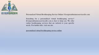 Personalized Virtual Bookkeeping Service Online  Evergreenbusinessservicesllc.com