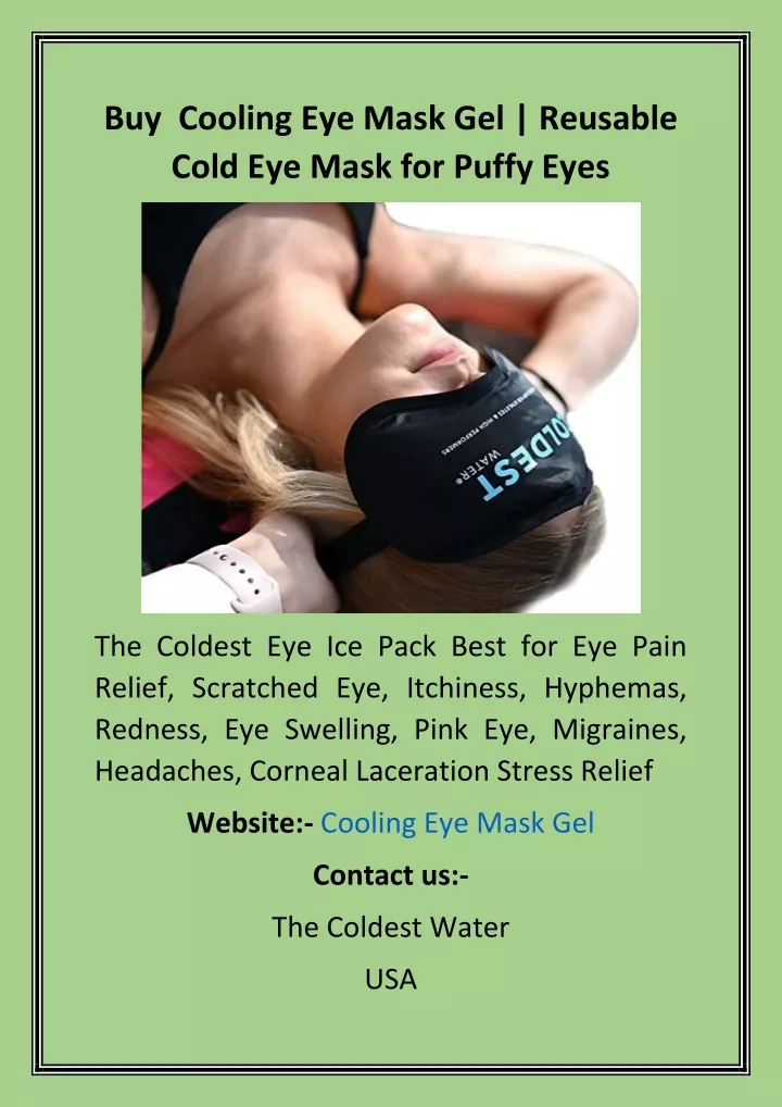 buy cooling eye mask gel reusable cold eye mask