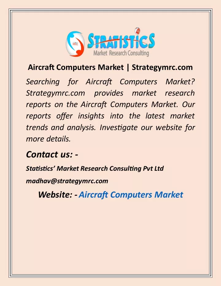 aircraft computers market strategymrc com