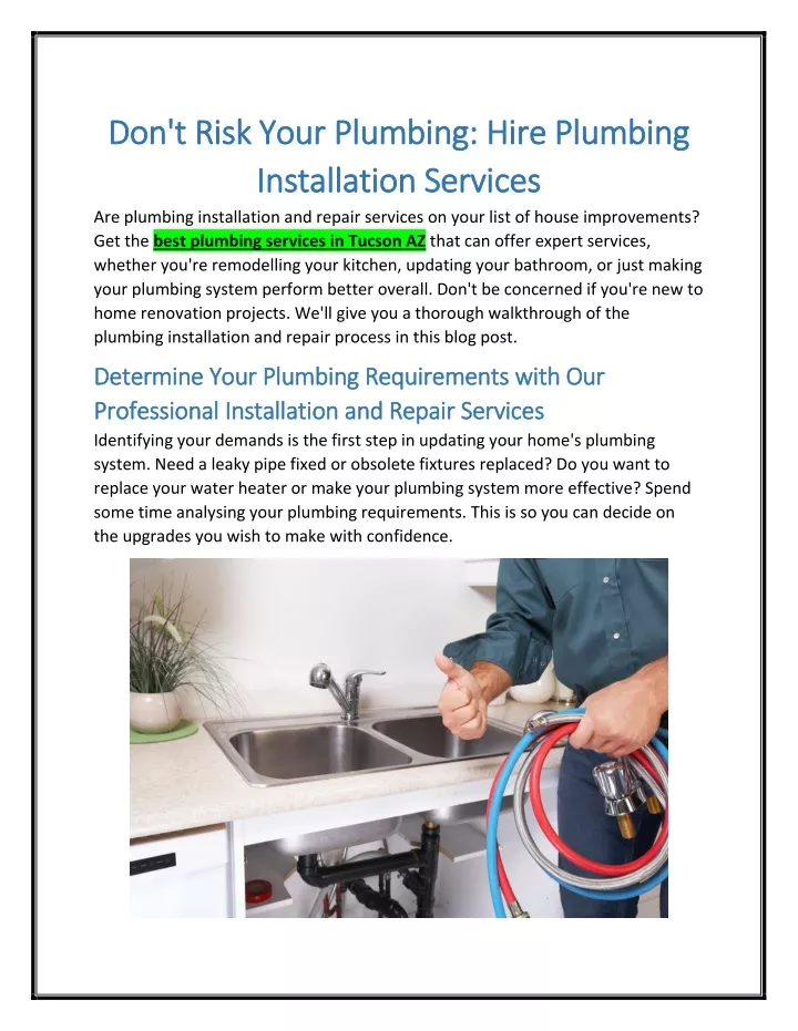 don t risk your plumbing hire plumbing don t risk