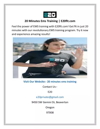20 Minutes Ems Training  E20fit.com