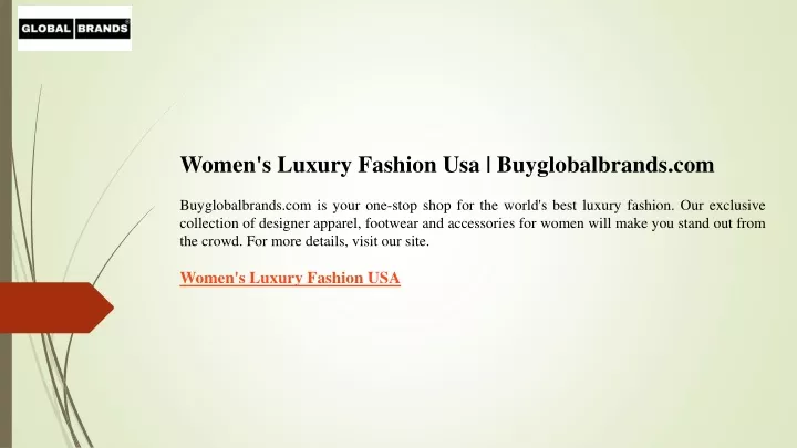 women s luxury fashion usa buyglobalbrands