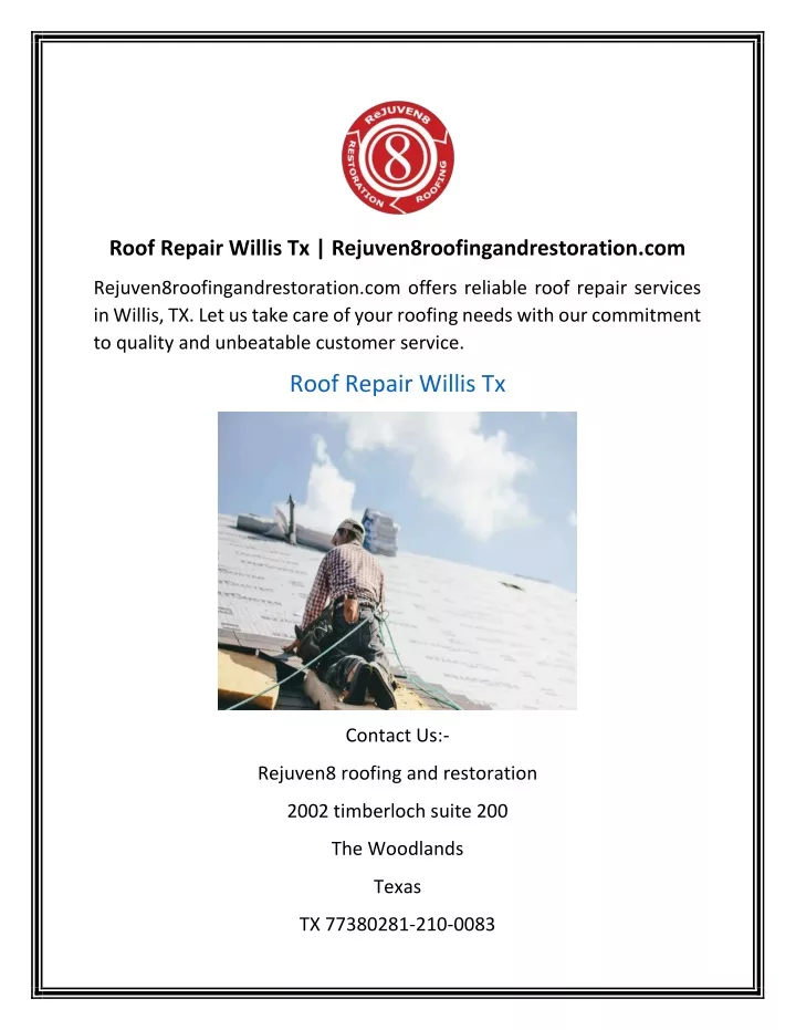 roof repair willis