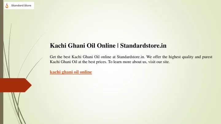 kachi ghani oil online standardstore