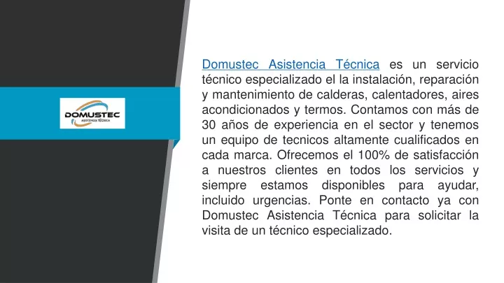 domustec asistencia t cnica es un servicio