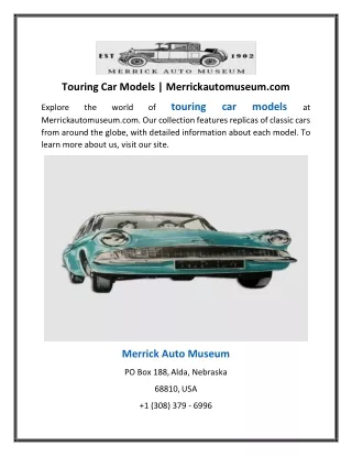 Touring Car Models  Merrickautomuseum