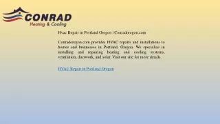 Hvac Repair in Portland Oregon  Conradoregon.com