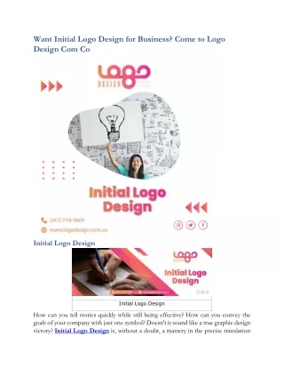 Want Initial Logo Design for Business