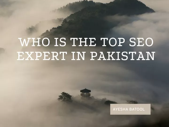 who is the top seo expert in pakistan