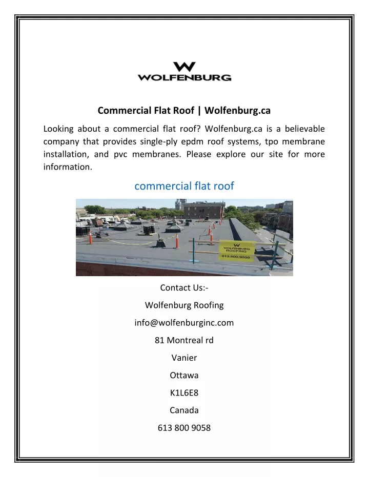 commercial flat roof wolfenburg ca