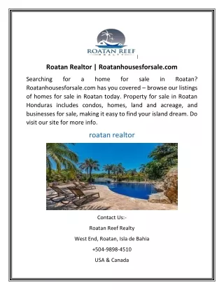 Roatan Realtor | Roatanhousesforsale.com