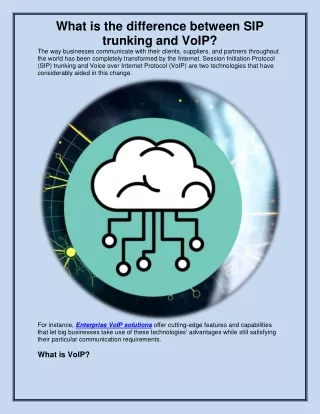 What is the difference between SIP trunking and VoIP