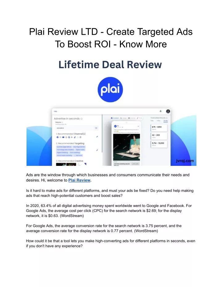 plai review ltd create targeted ads to boost