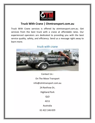 truck with crane otmtransport com au