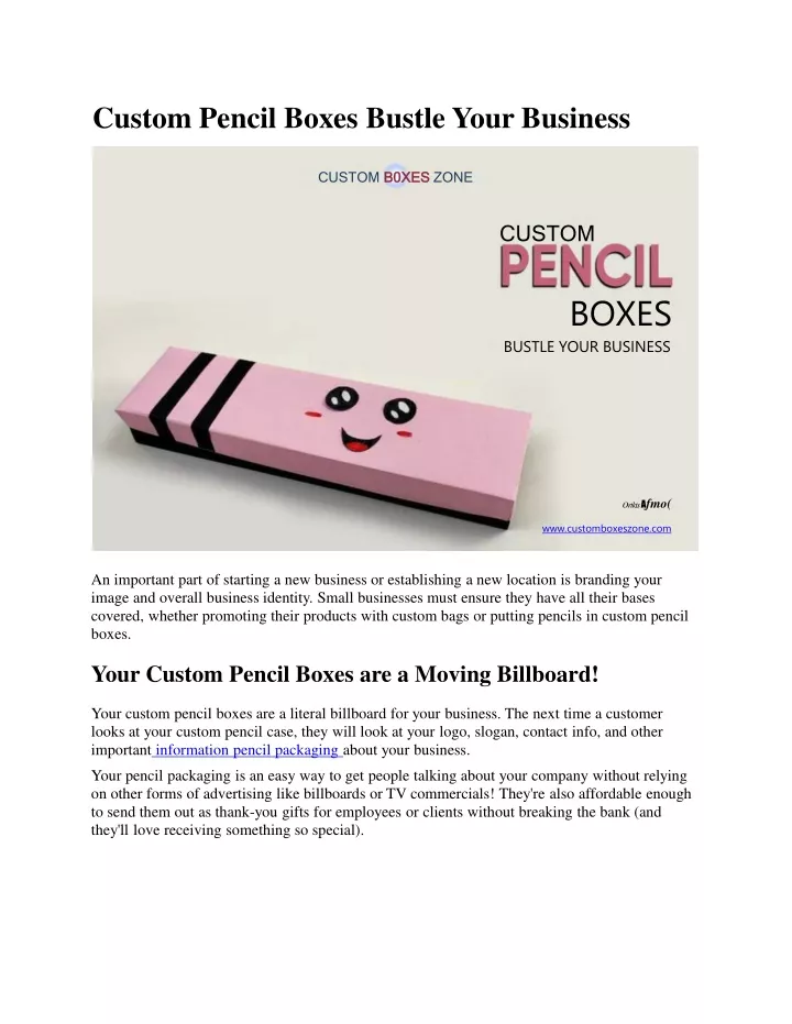 custom pencil boxes bustle your business