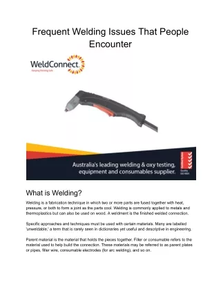 frequent welding issues that people encounter