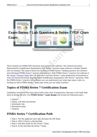 Exam Series-7 Lab Questions & Series-7 PDF Cram Exam