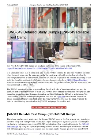 JN0-349 Detailed Study Dumps | JN0-349 Reliable Test Camp
