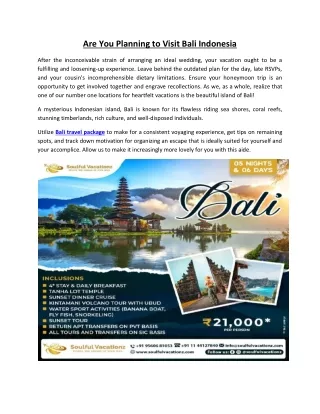 Are You Planning to Visit Bali