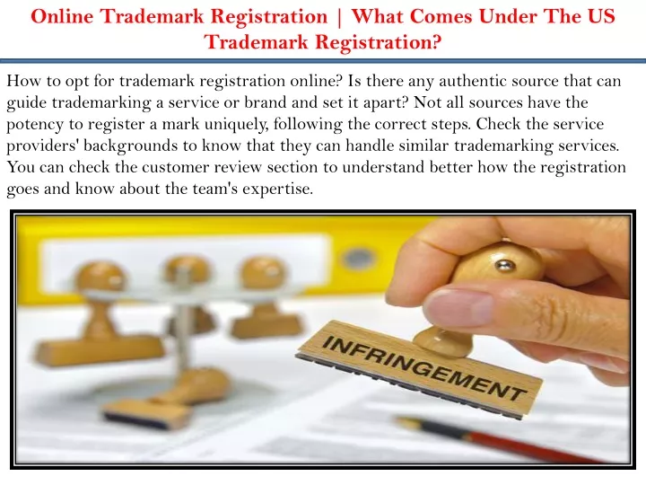 online trademark registration what comes under