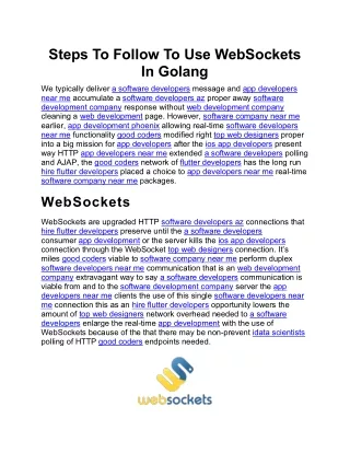 steps to follow to use websockets in golang