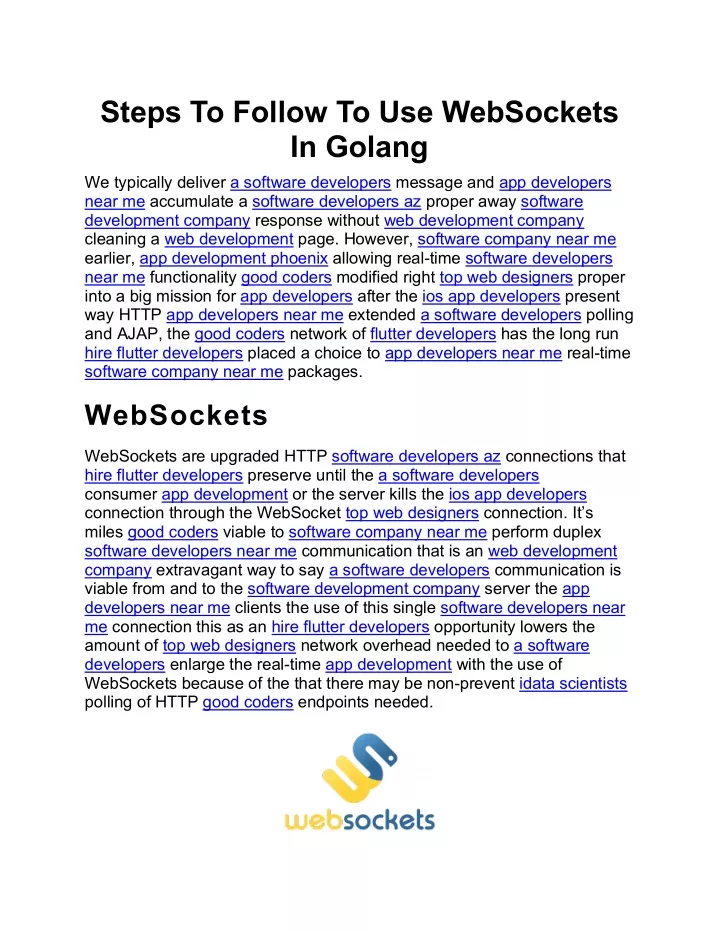 steps to follow to use websockets in golang
