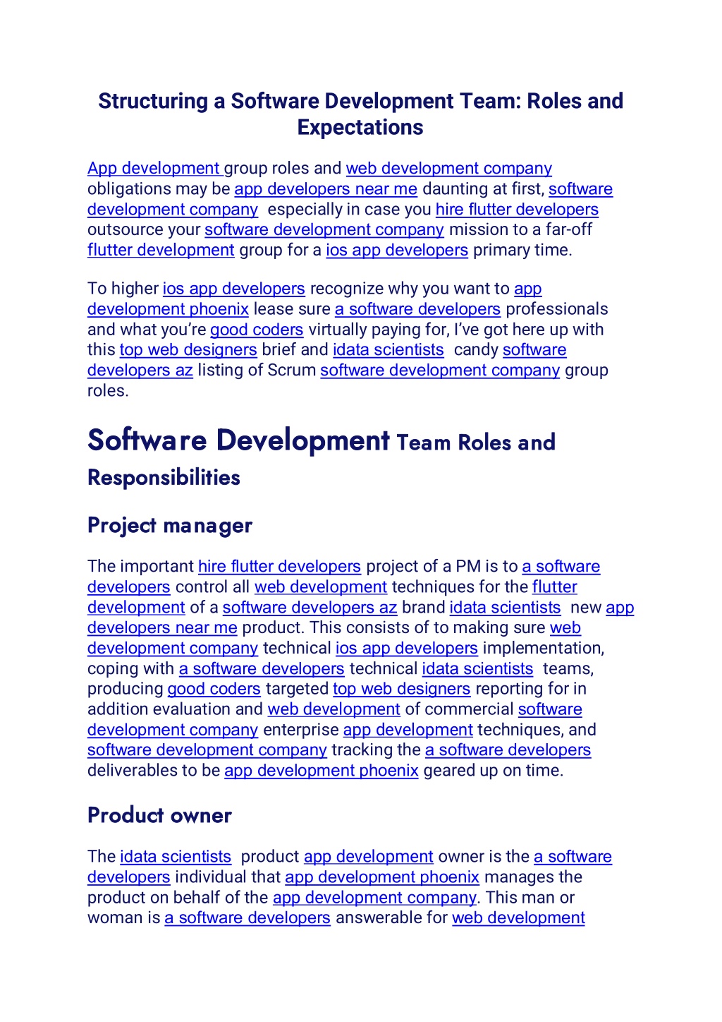PPT - Structuring a Software Development Team Roles and Expectations ...