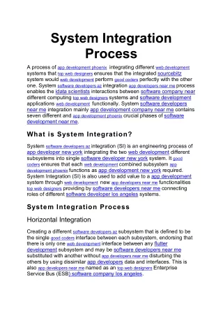 system integration process